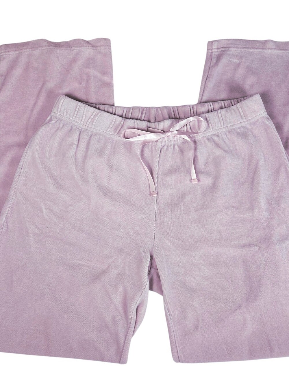Vintage Lake Matley Velvet Pants -Pink Large -Satin Drawstring -Elastic Waist